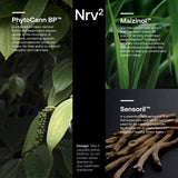 SRW Nrv² Calm supplement packaging with sustainability details