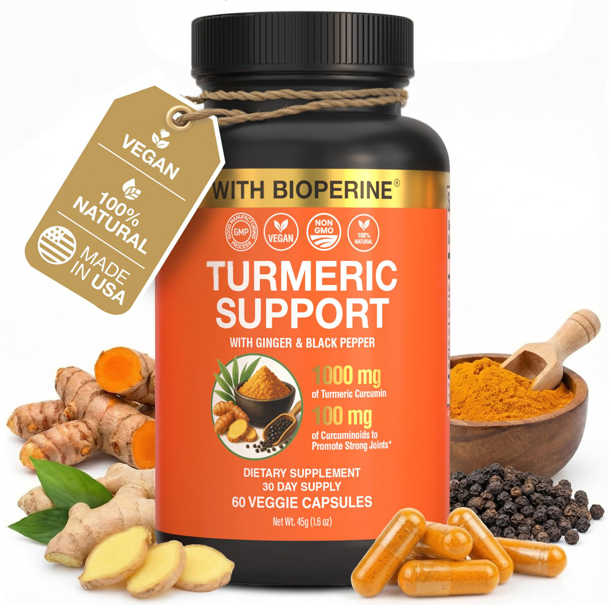 SS SLEEVE STARS Curcumin Supplement bottle front view