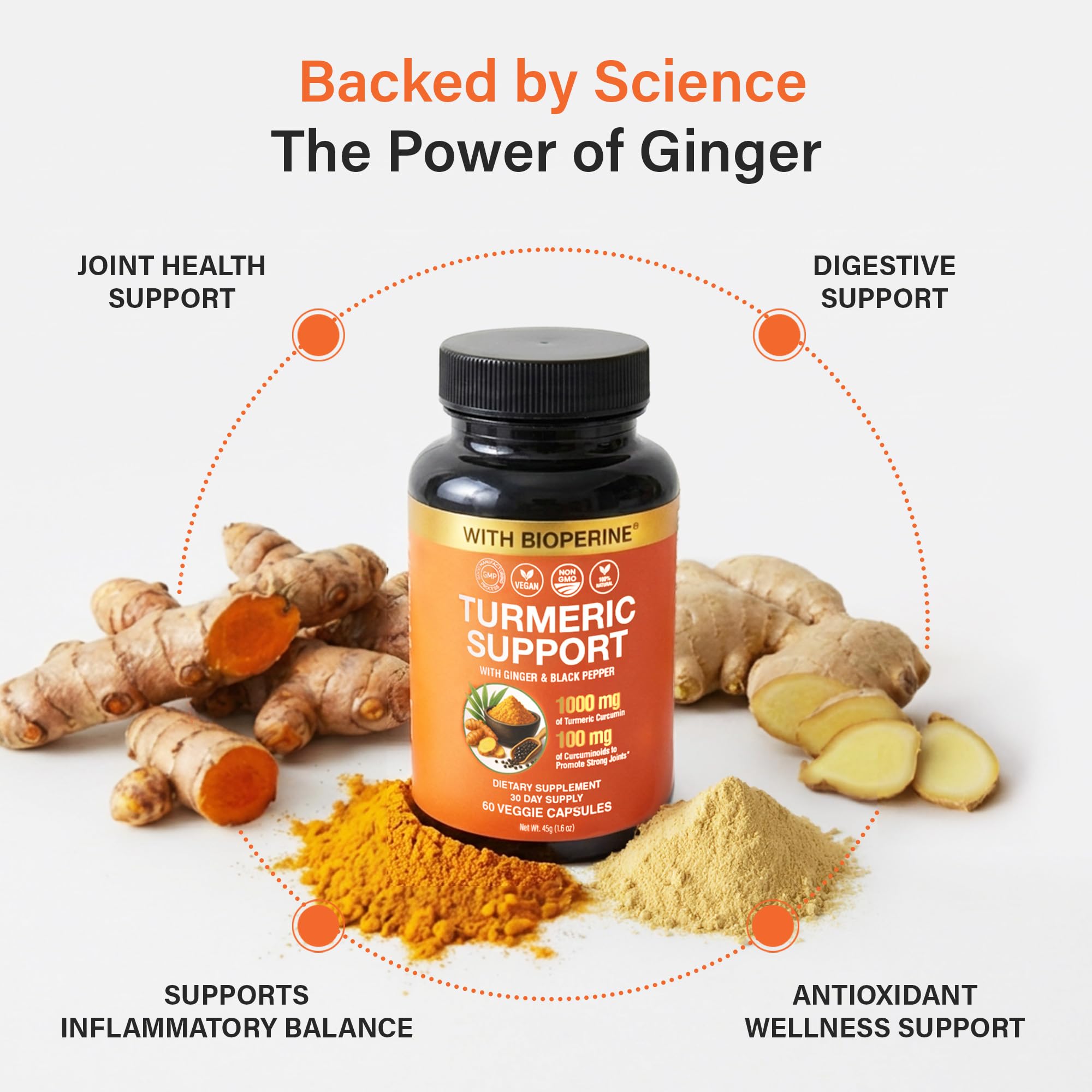 SS SLEEVE STARS Curcumin Supplement bottle side view