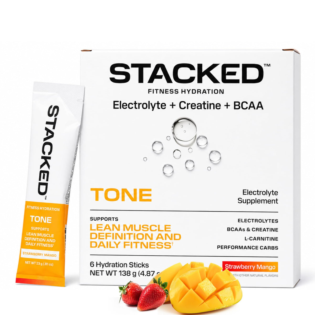 STACKED FITNESS HYDRATION Electrolyte and Creatine Packets front view