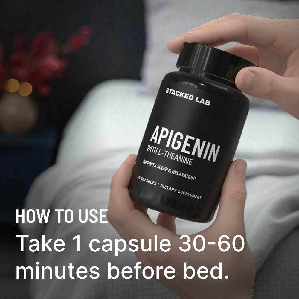 STACKED LAB Sleep Supplement Capsules in lifestyle setting