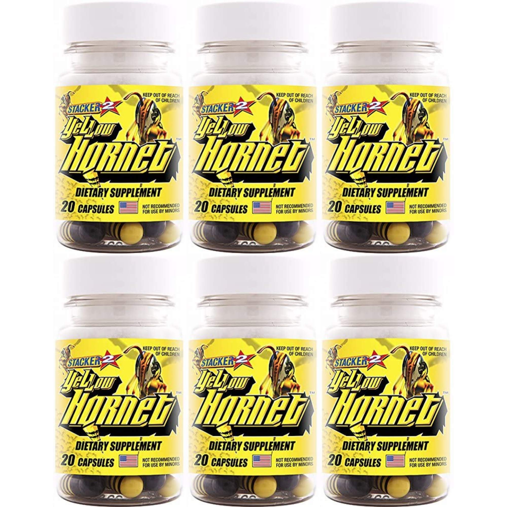 STACKER 2 Yellow Hornet supplement bottle front view