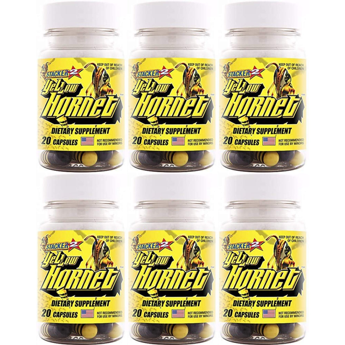 STACKER 2 Yellow Hornet supplement bottle front view