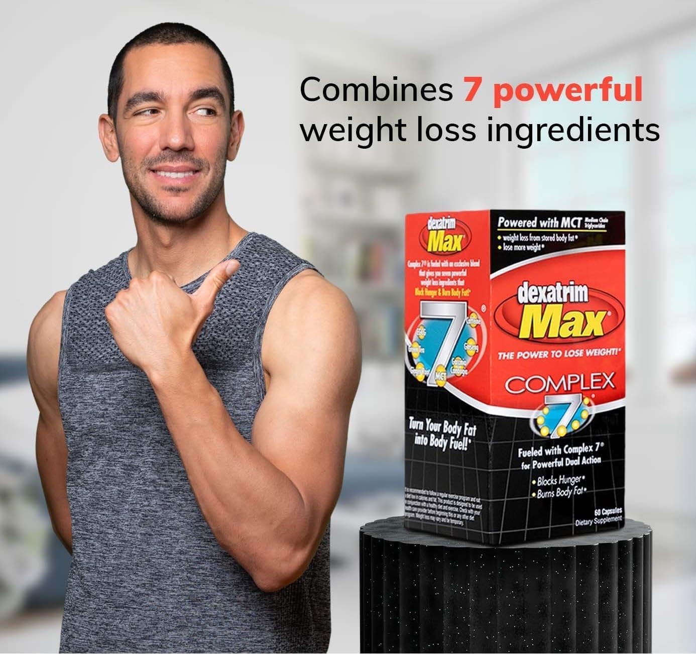 Stacker Dexatrim Max Complex 7 Capsules with fitness accessories