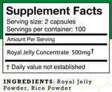 Stakich Royal Jelly 500mg Capsules bottle side view