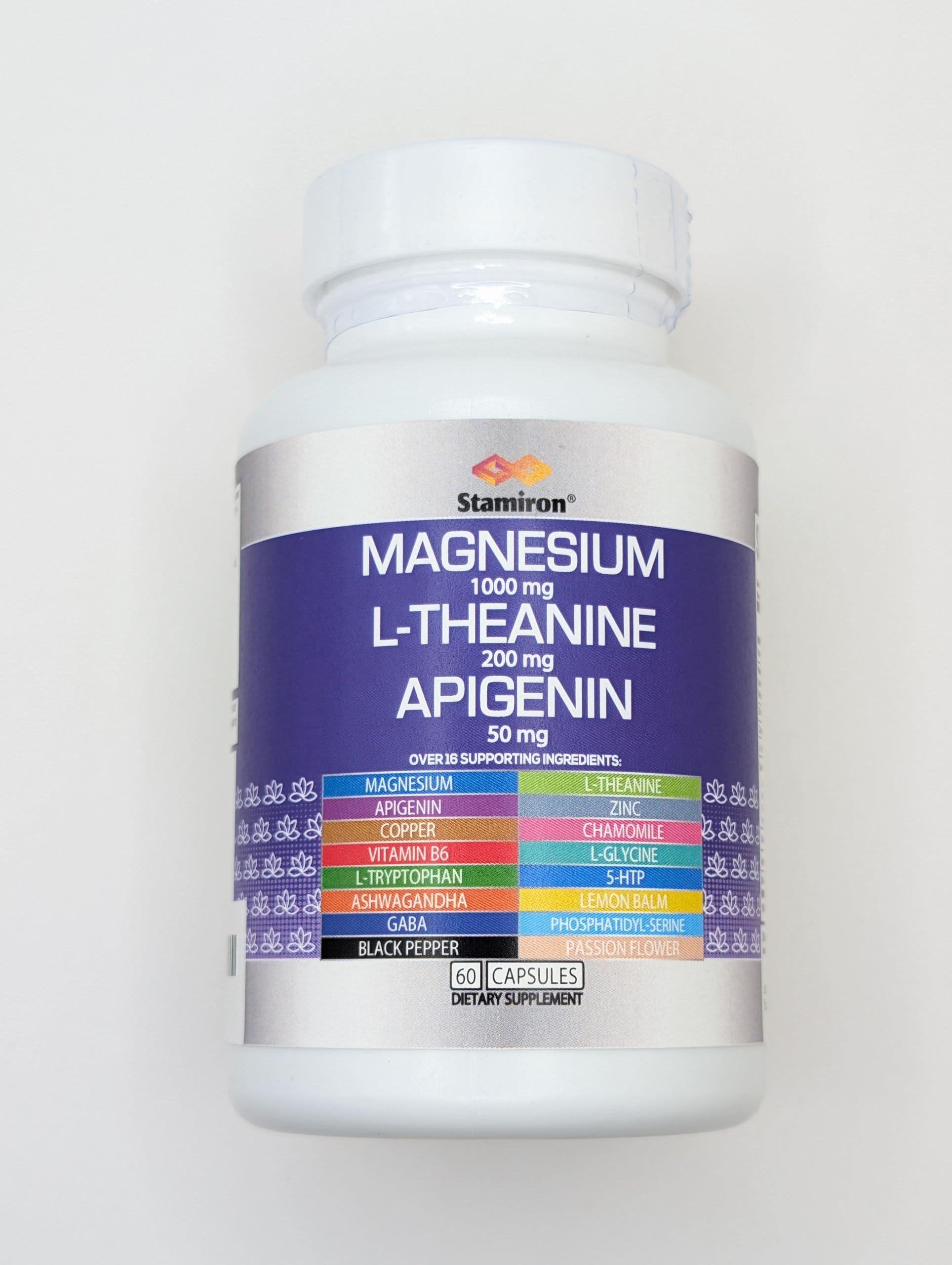 Stamiron Magnesium Supplement bottle with a measuring spoon