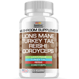 Stamiron MegaMushi Lion's Mane Supplement front view with 90 capsules