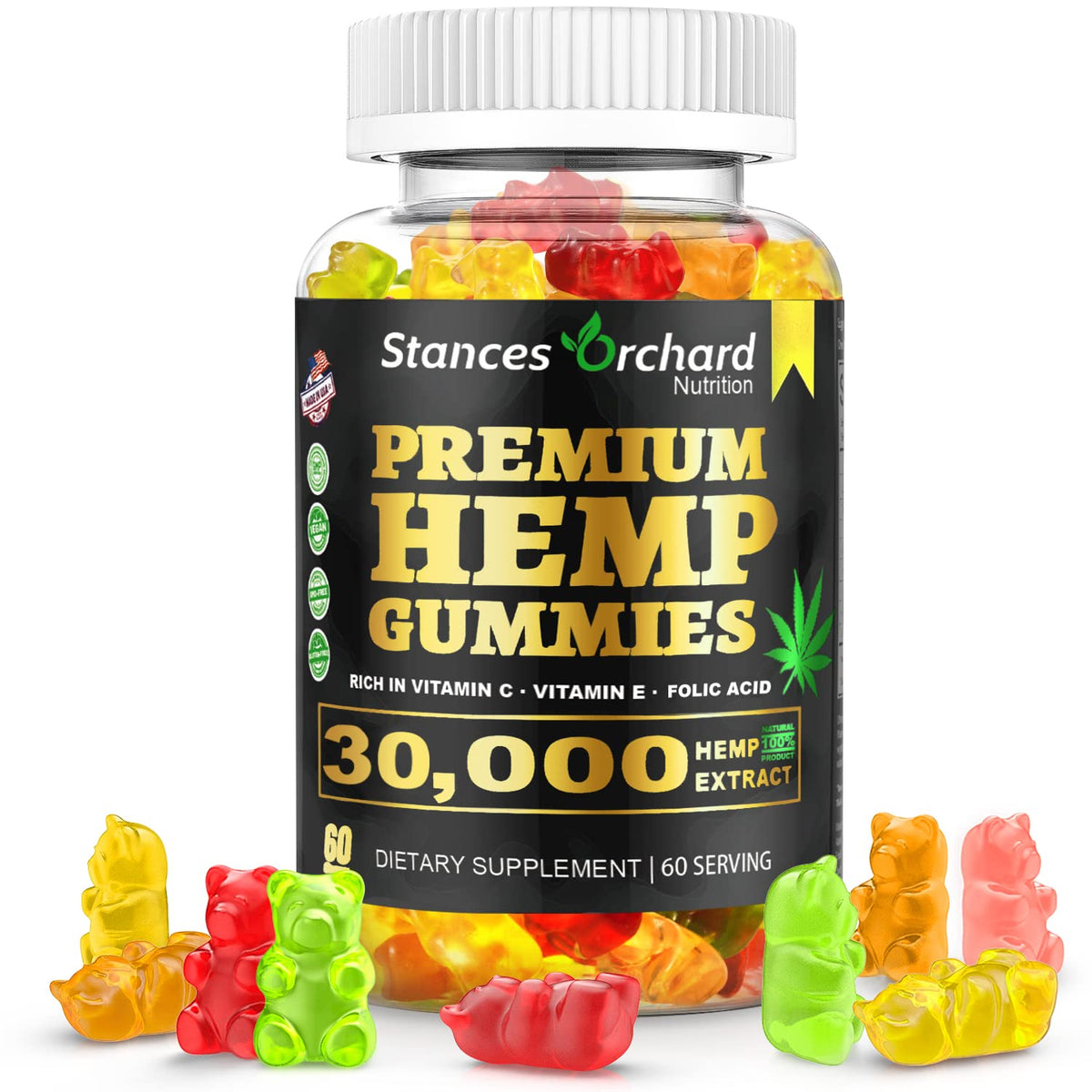 STANCES ORCHARD Hemp Gummies 250mg Omega 3-6-9 front view