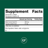 Standard Process Black Currant Oil 320mg softgels bottle side view