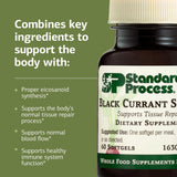 Standard Process Black Currant Oil 320mg softgels with softgel close-up