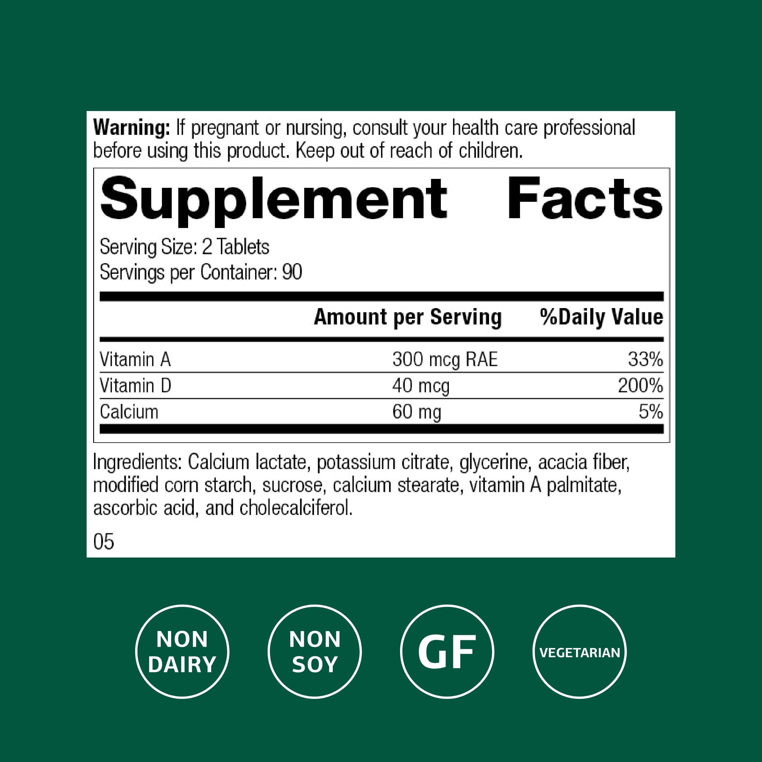 Standard Process Cataplex D Vitamin D Supplement side view