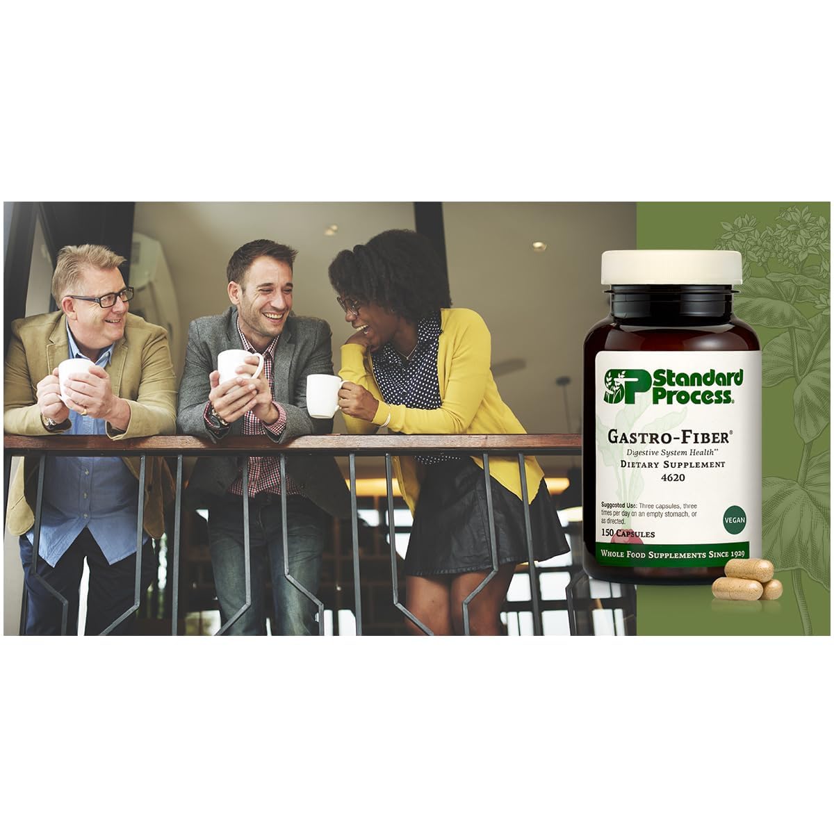 Standard Process Gastro-Fiber 90 Capsules in a kitchen setting