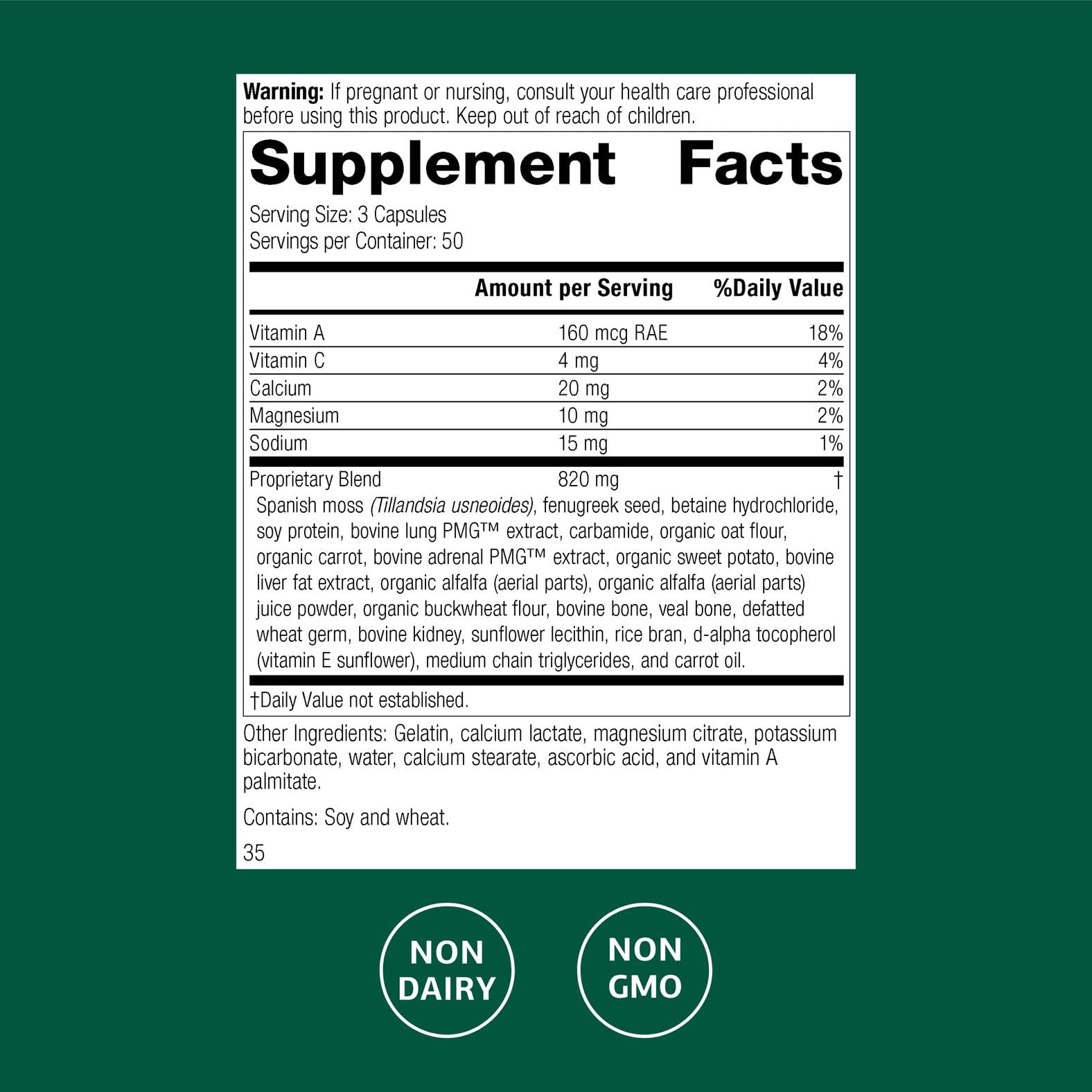Standard Process Inc. Blended Vitamin & Mineral Supplement side view