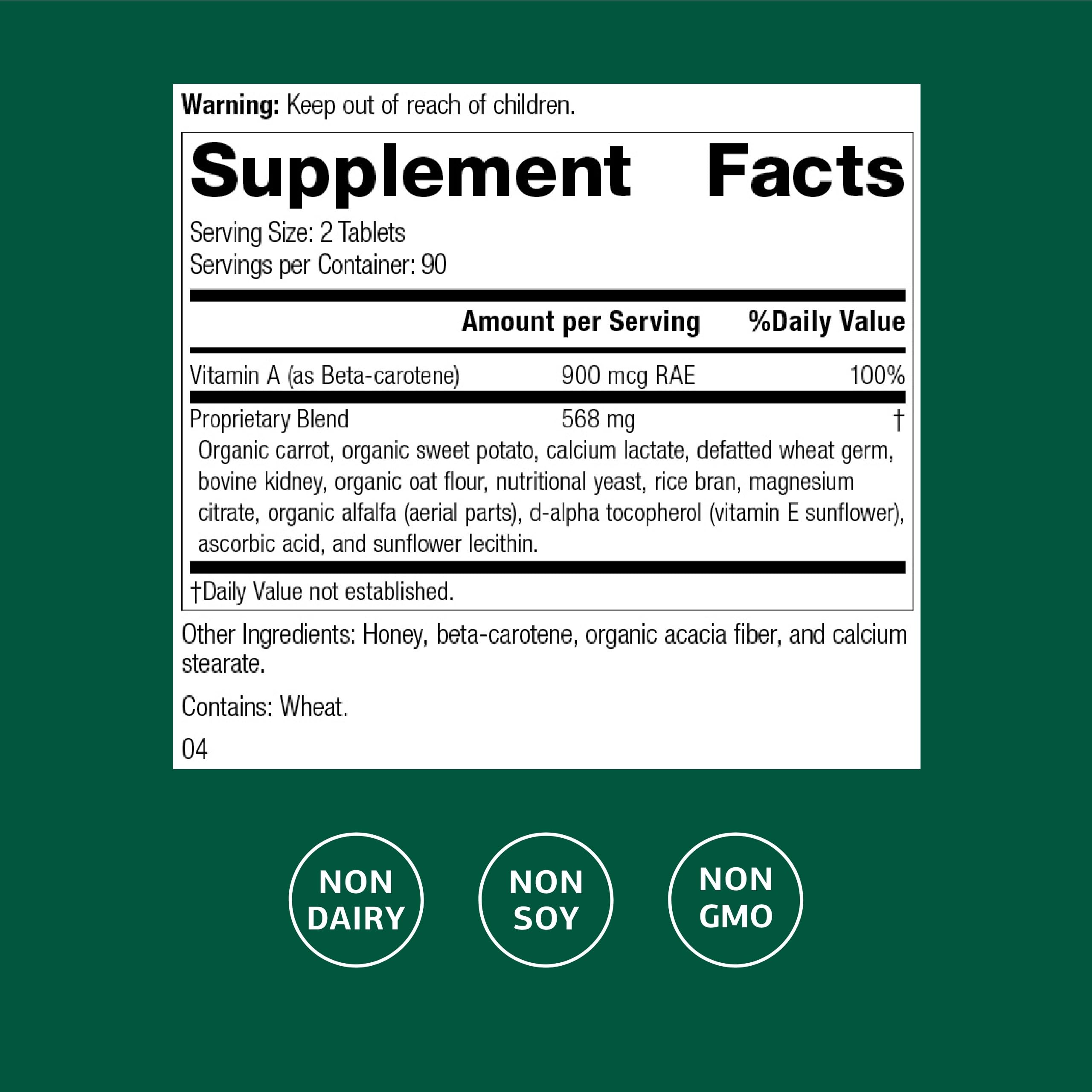 Standard Process Inc. Cataplex A Blended Vitamin Supplement packaging
