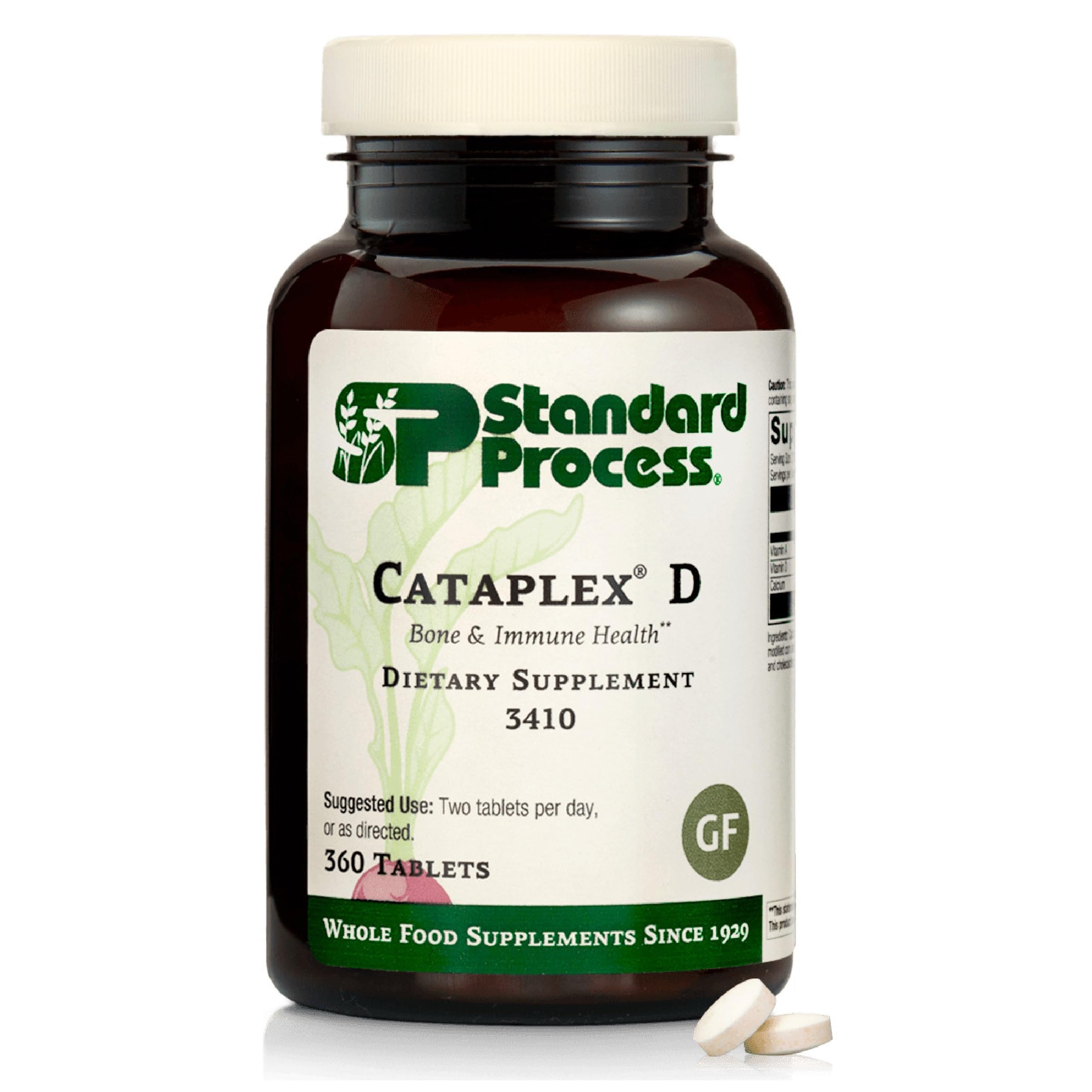 Standard Process Inc. Cataplex D supplement front view with packaging