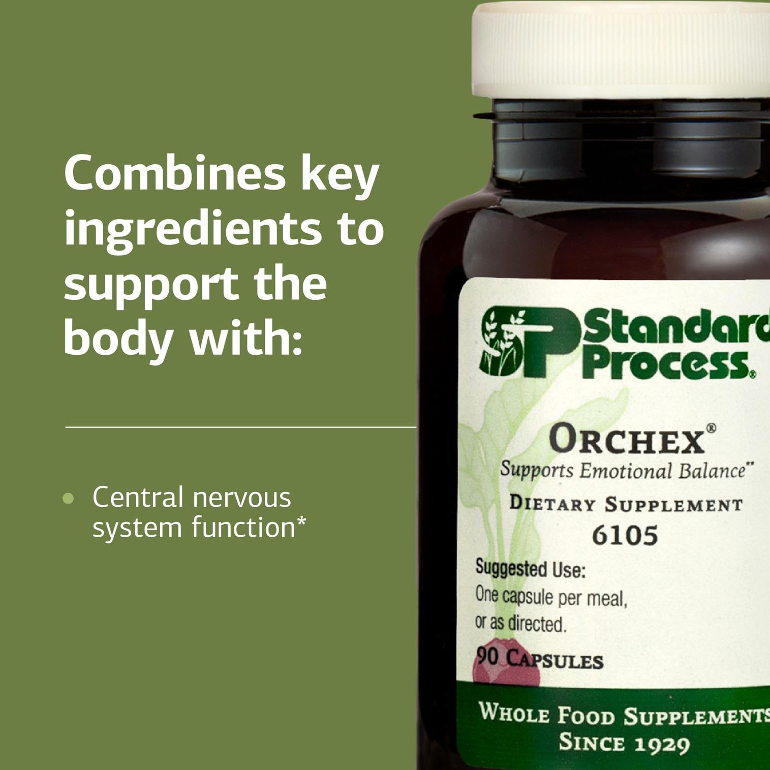 Standard Process Inc. Orchex supplement alongside a measuring spoon