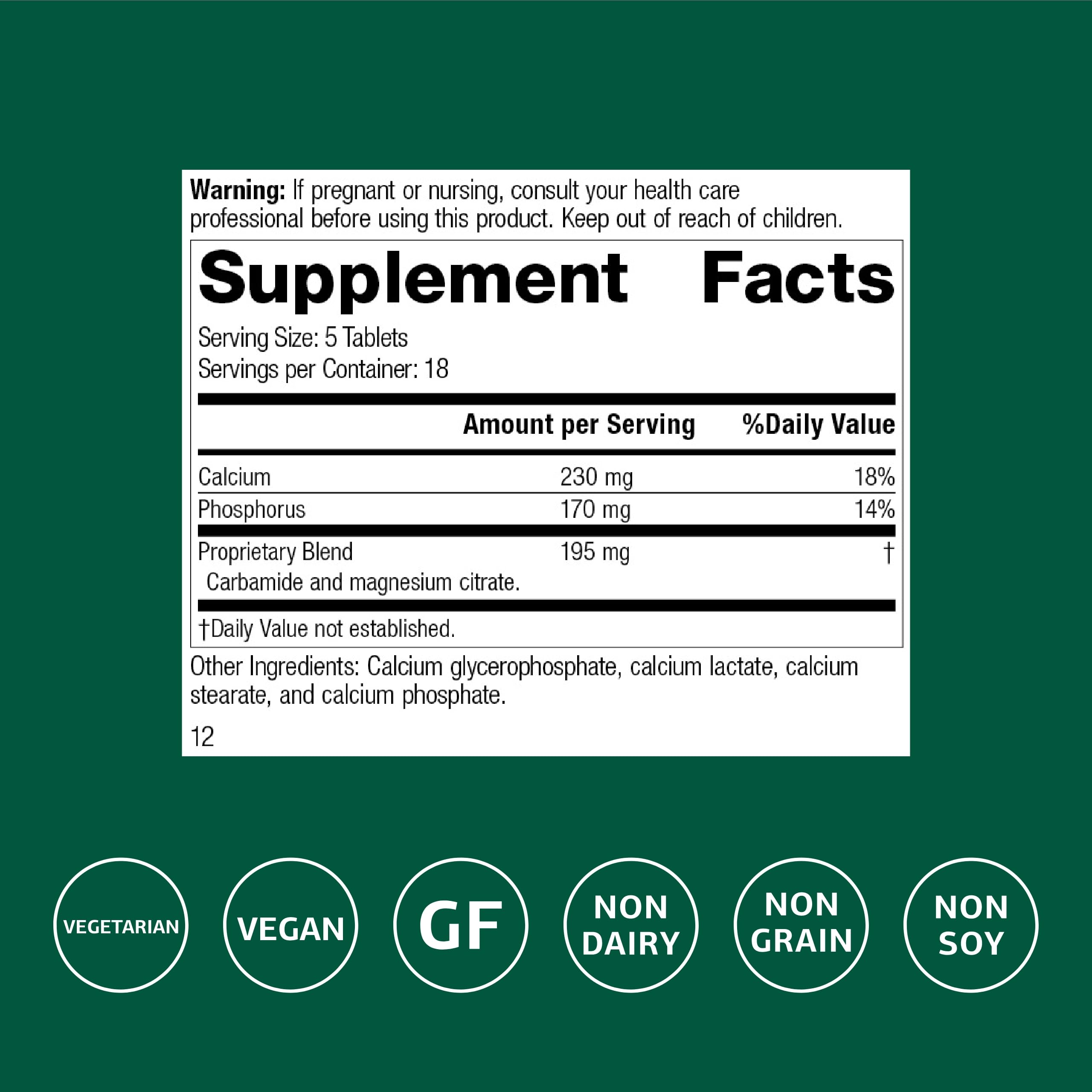 Standard Process Inc. Skeleton Nutrition Support Supplement side view