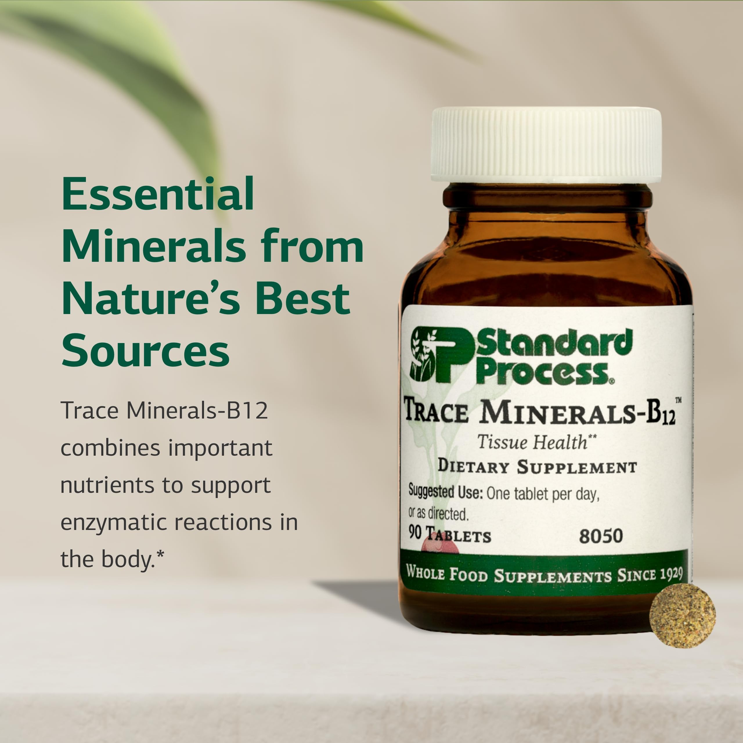 Standard Process Inc. Trace Minerals-B12 Supplement side view of softgels