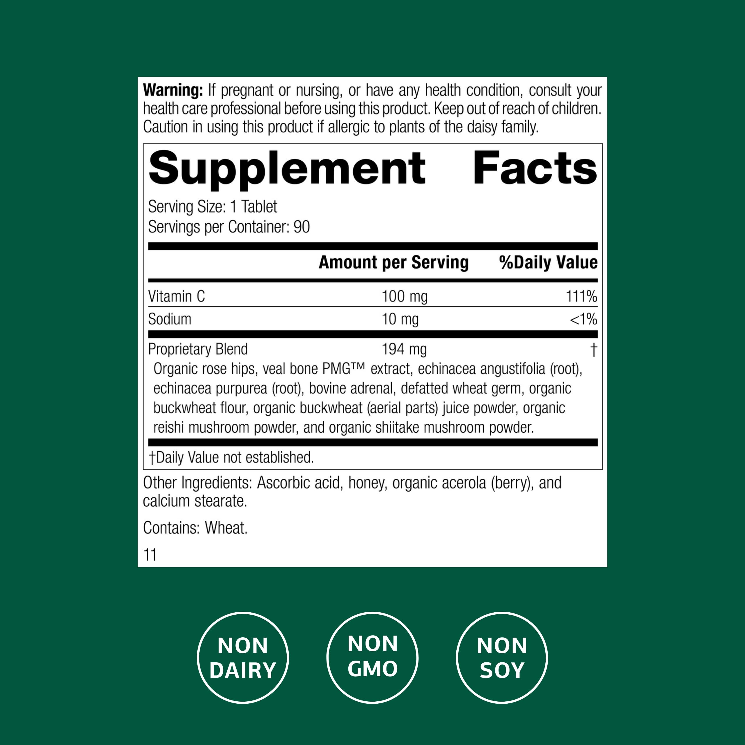 Standard Process Inc. Vitamin C Supplement side view