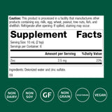 Standard Process Inc. Zinc Test packaging side view