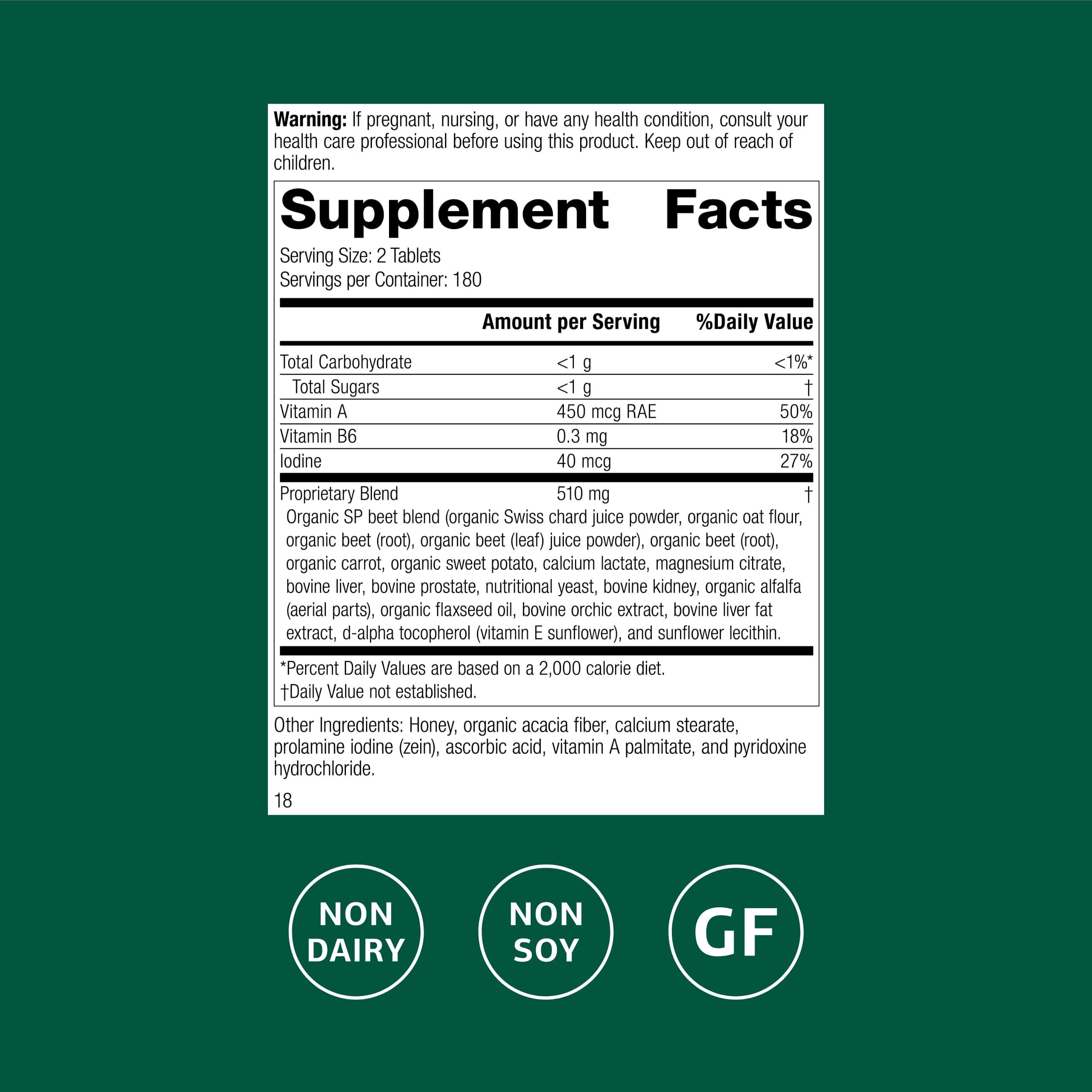 Standard Process Intestinal Wellness Supplement side view