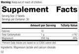 Standard Process Magnesium Lactate 100g back view with ingredients
