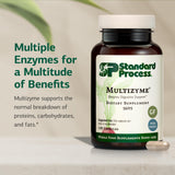 Standard Process Multizyme multi-enzyme supplement side view of packaging
