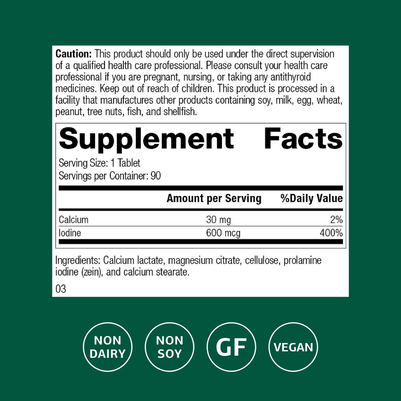 Standard Process Prolamine Iodine Supplement packaging
