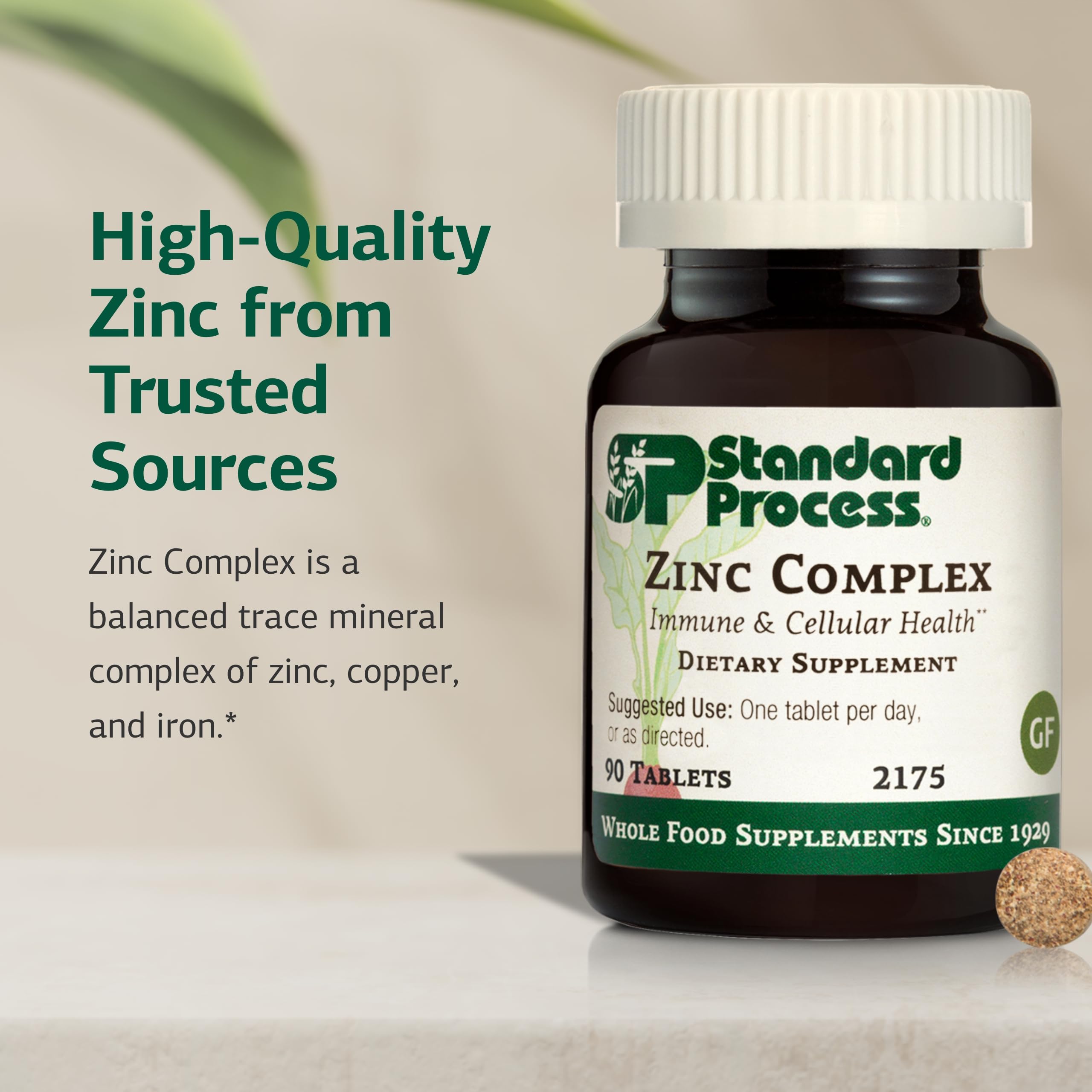 Standard Process Zinc Complex Supplement side view