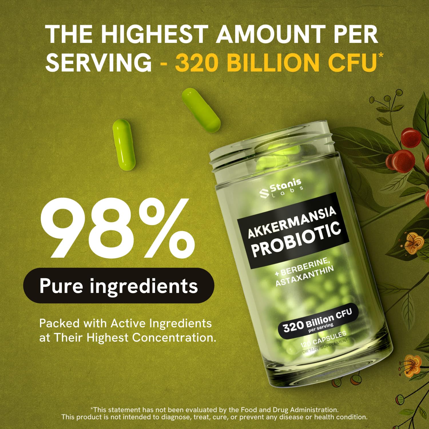 Stanis Labs Akkermansia Probiotic Supplement side view