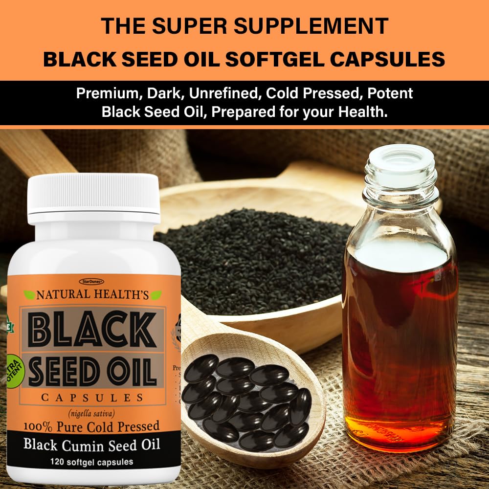 StarDunes Black Seed Oil Softgel Capsules side view