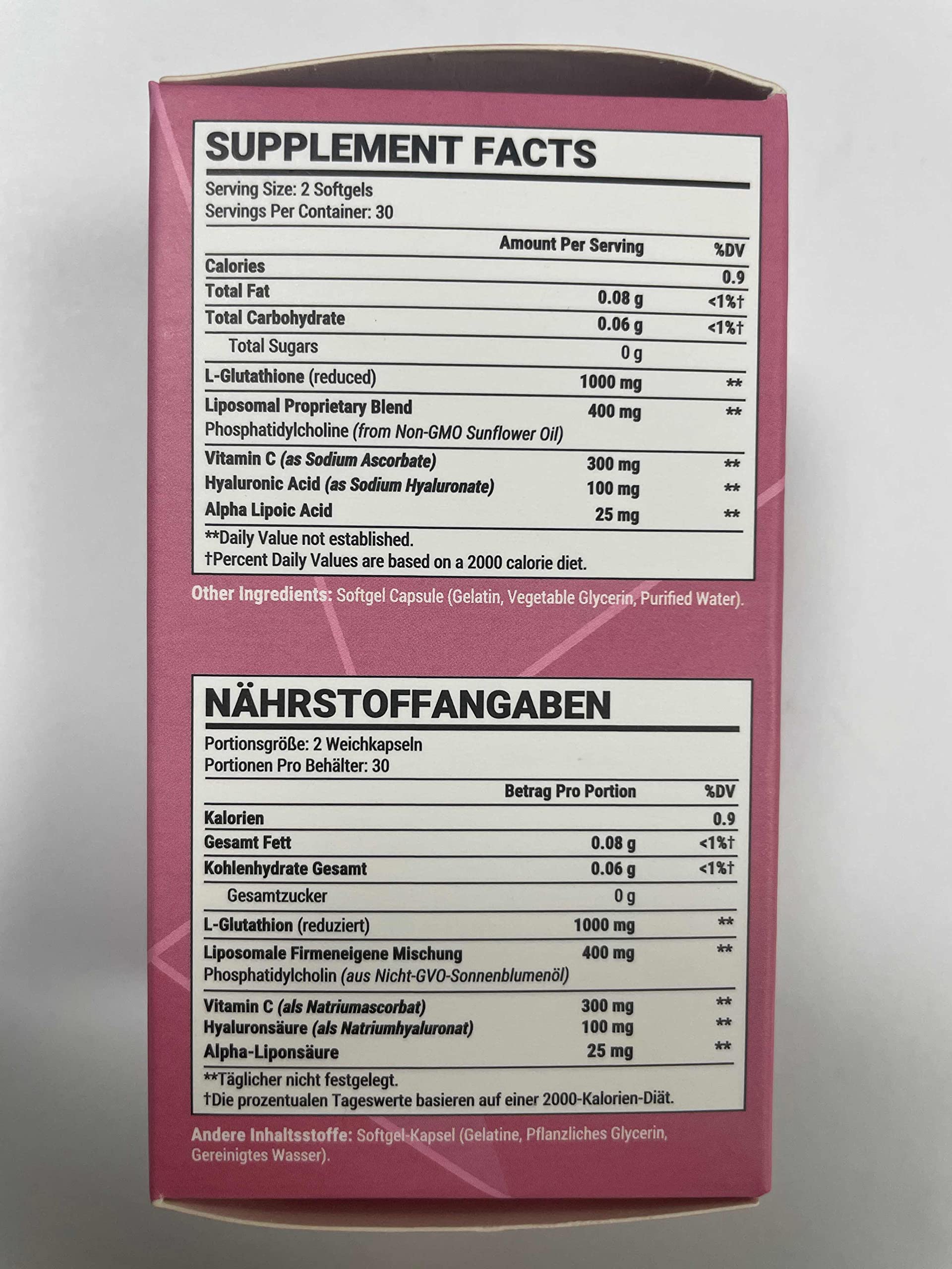 Starehonorr Liposomal Glutathione Softgels displayed with other supplements