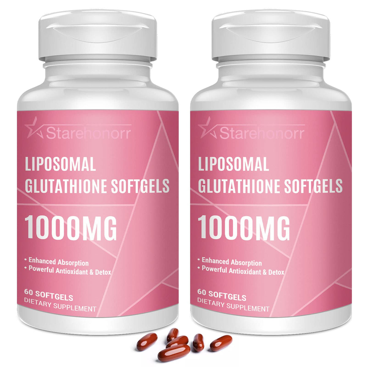 Starehonorr Liposomal Glutathione Softgels front view with packaging