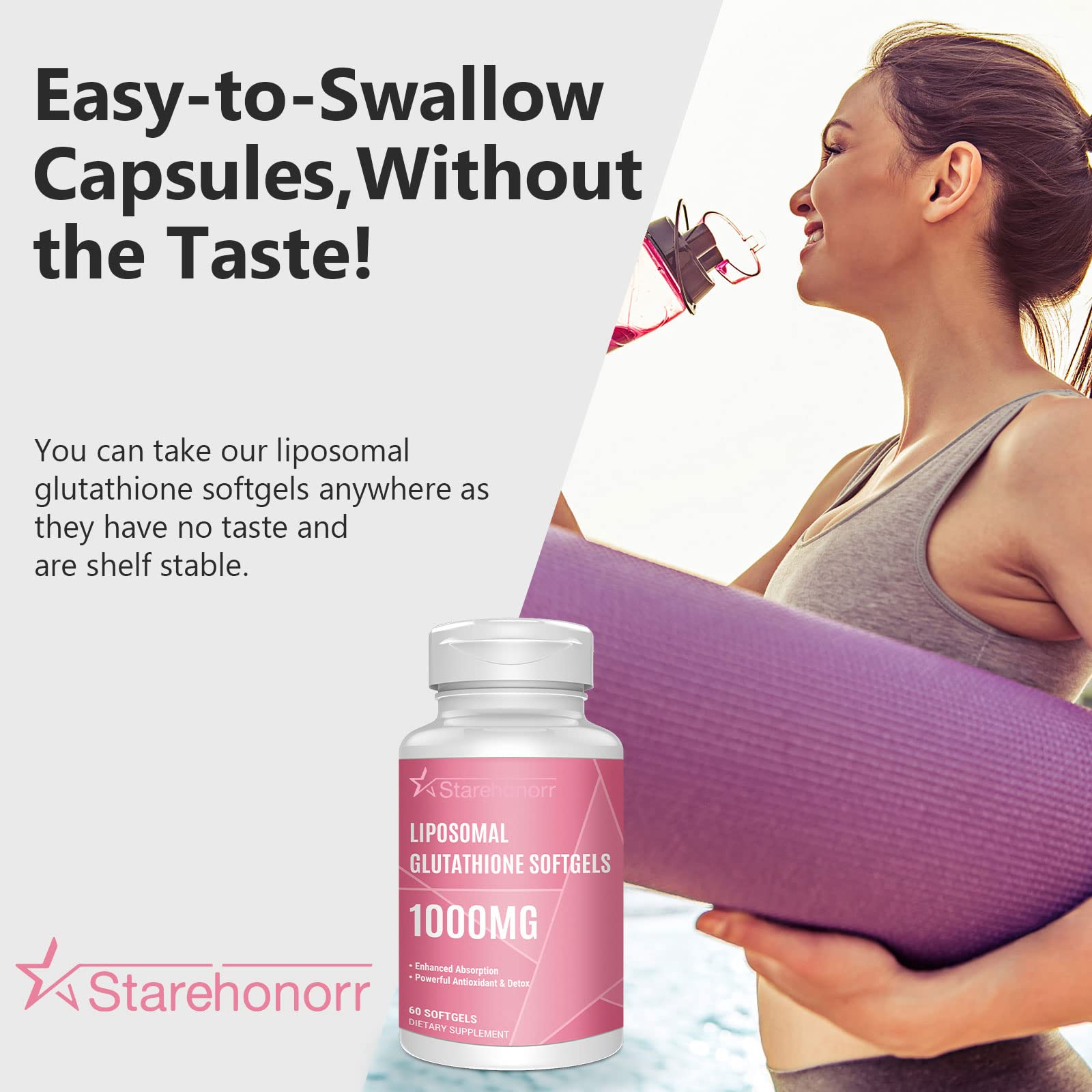 Starehonorr Liposomal Glutathione Softgels in a lifestyle setting