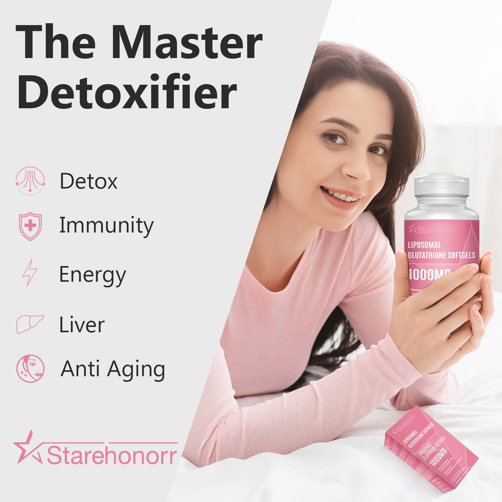 Starehonorr Liposomal Glutathione Softgels packaging dimensions