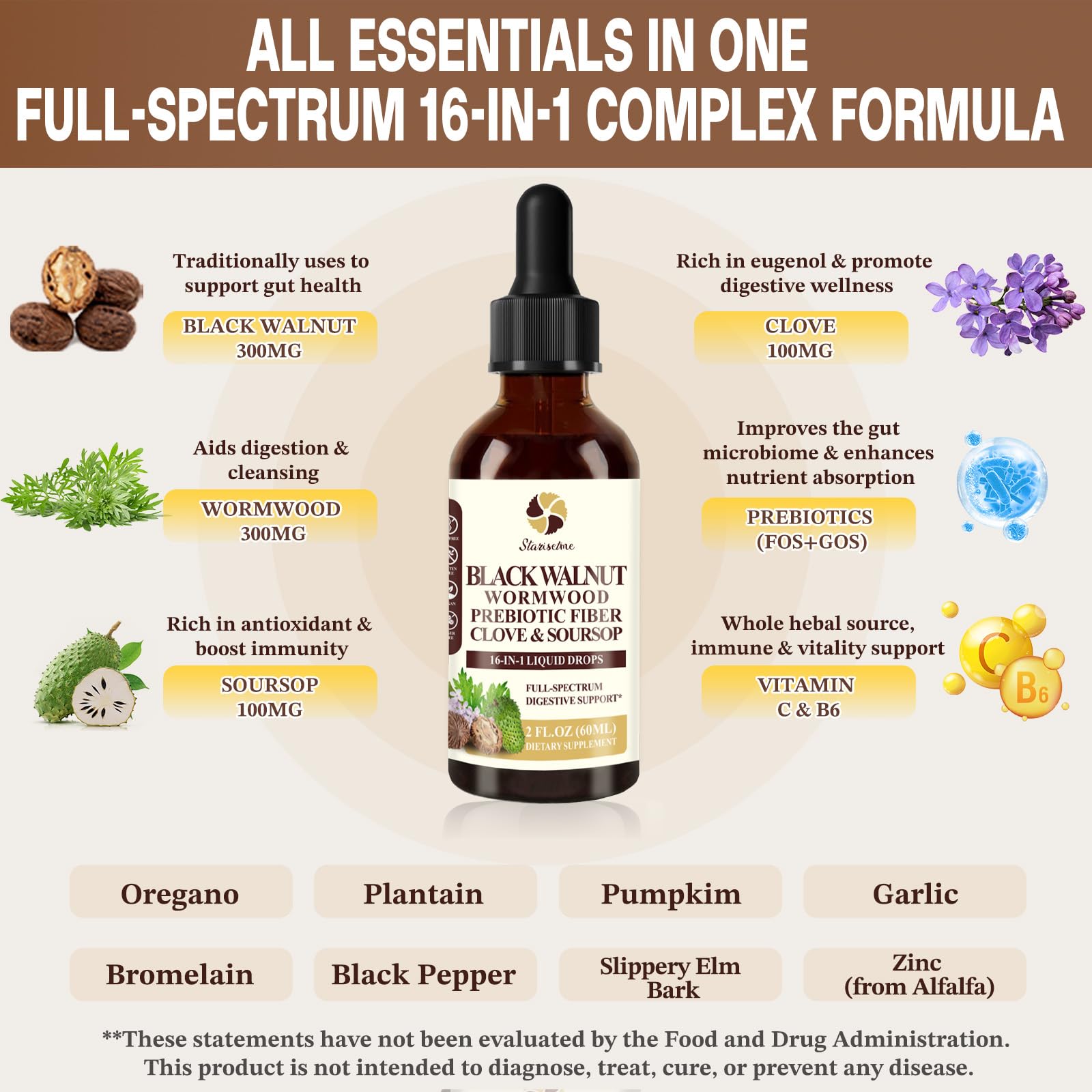 Starisetme 16-in-1 Herbal Supplement side view