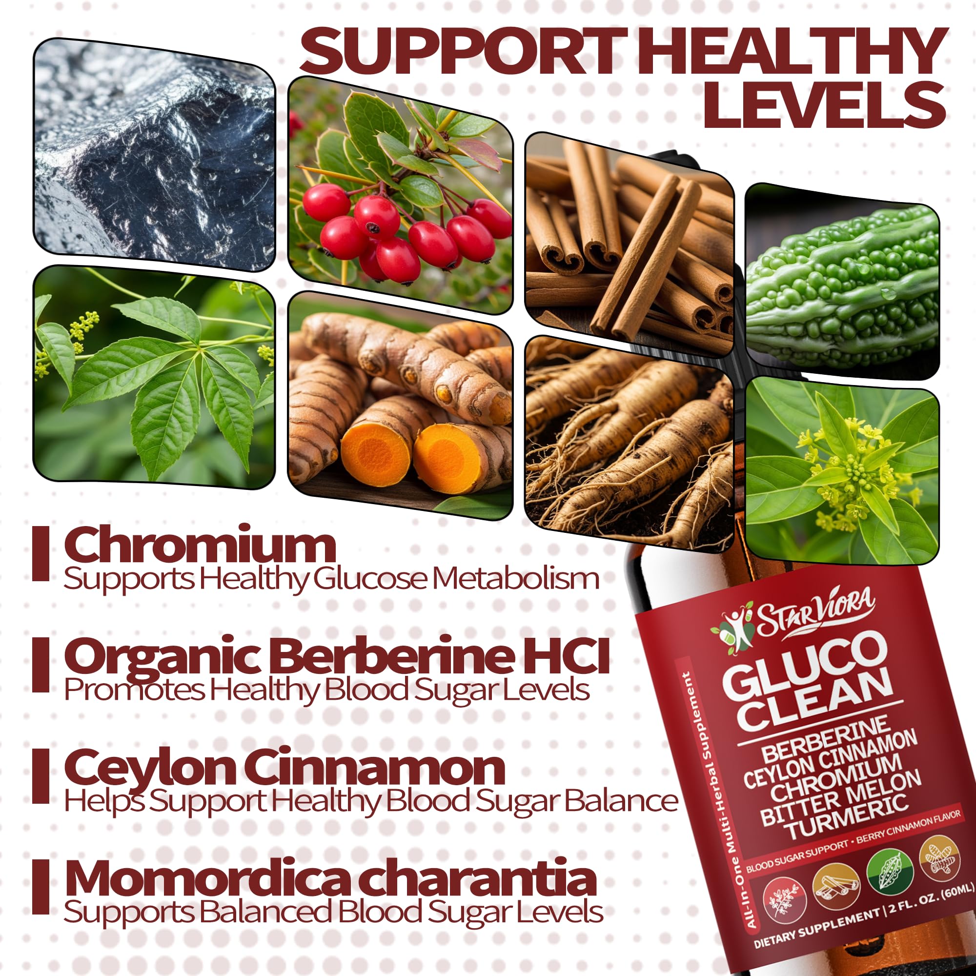 StarViora Berberine Supplement ingredients list on packaging