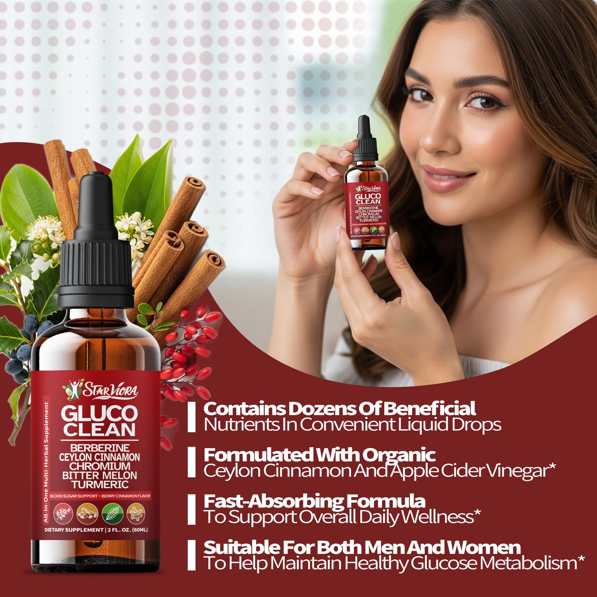 StarViora Berberine Supplement with apple cider vinegar extract