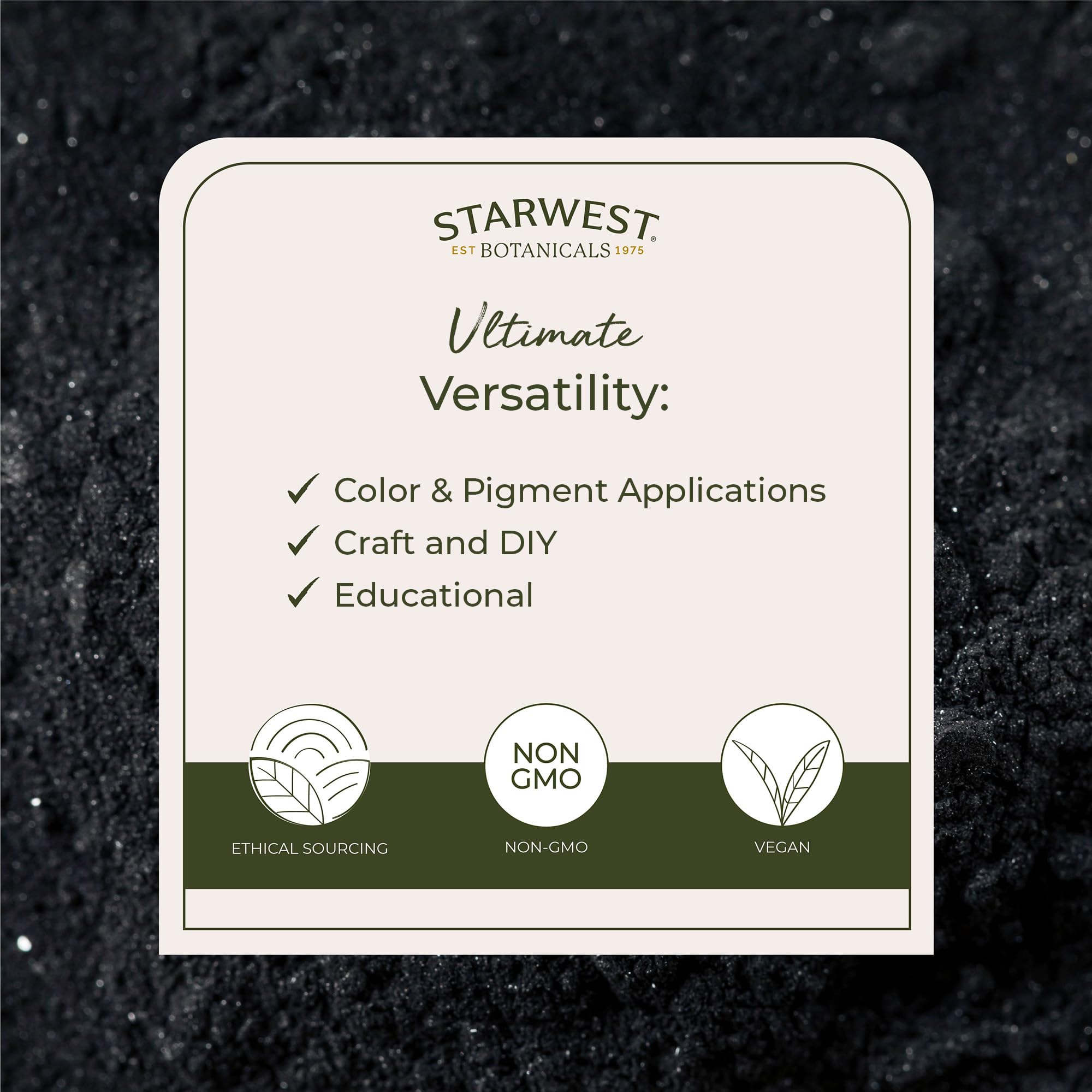 Starwest Botanicals Activated Charcoal Powder 45g side view