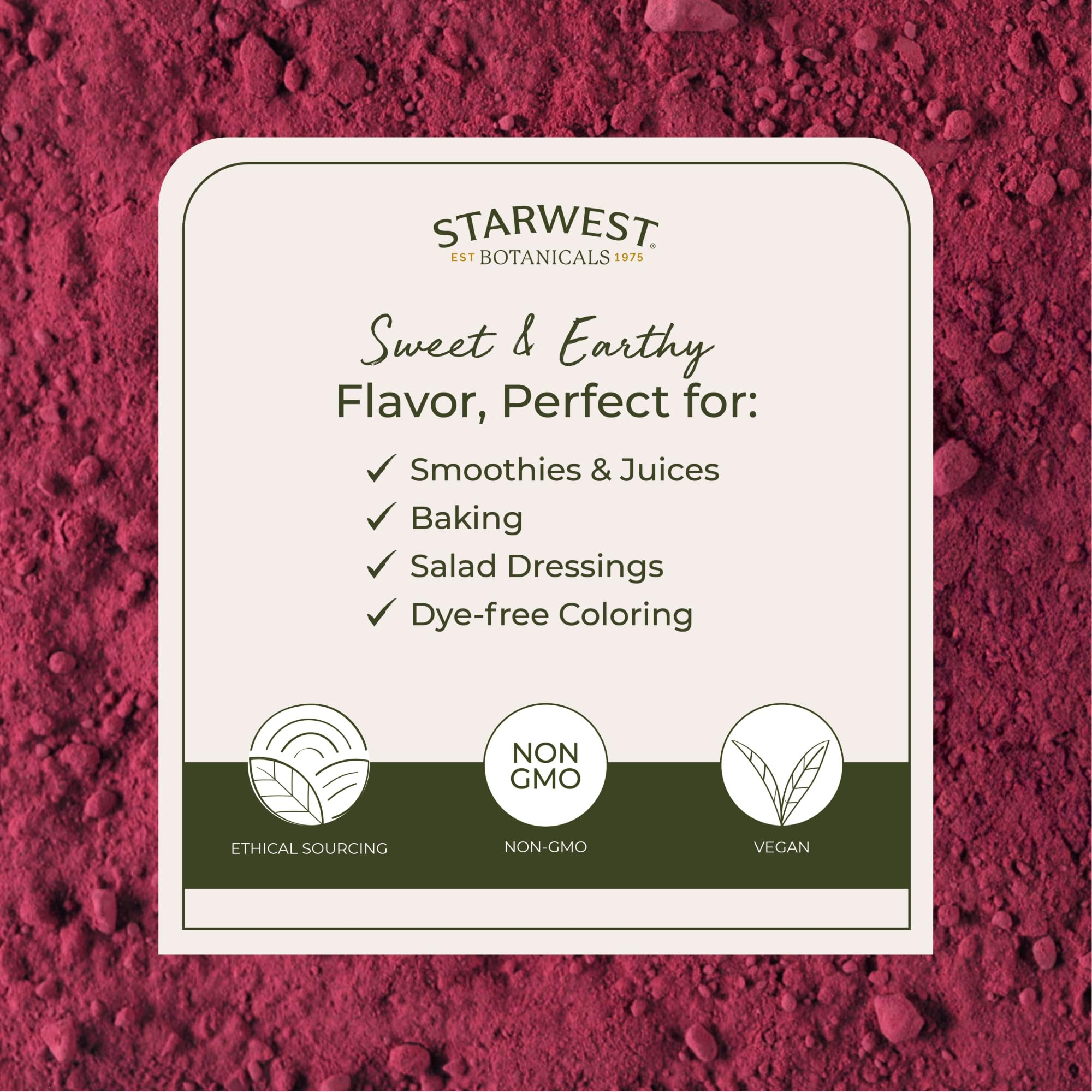Starwest Botanicals Beet Root Powder in a bowl