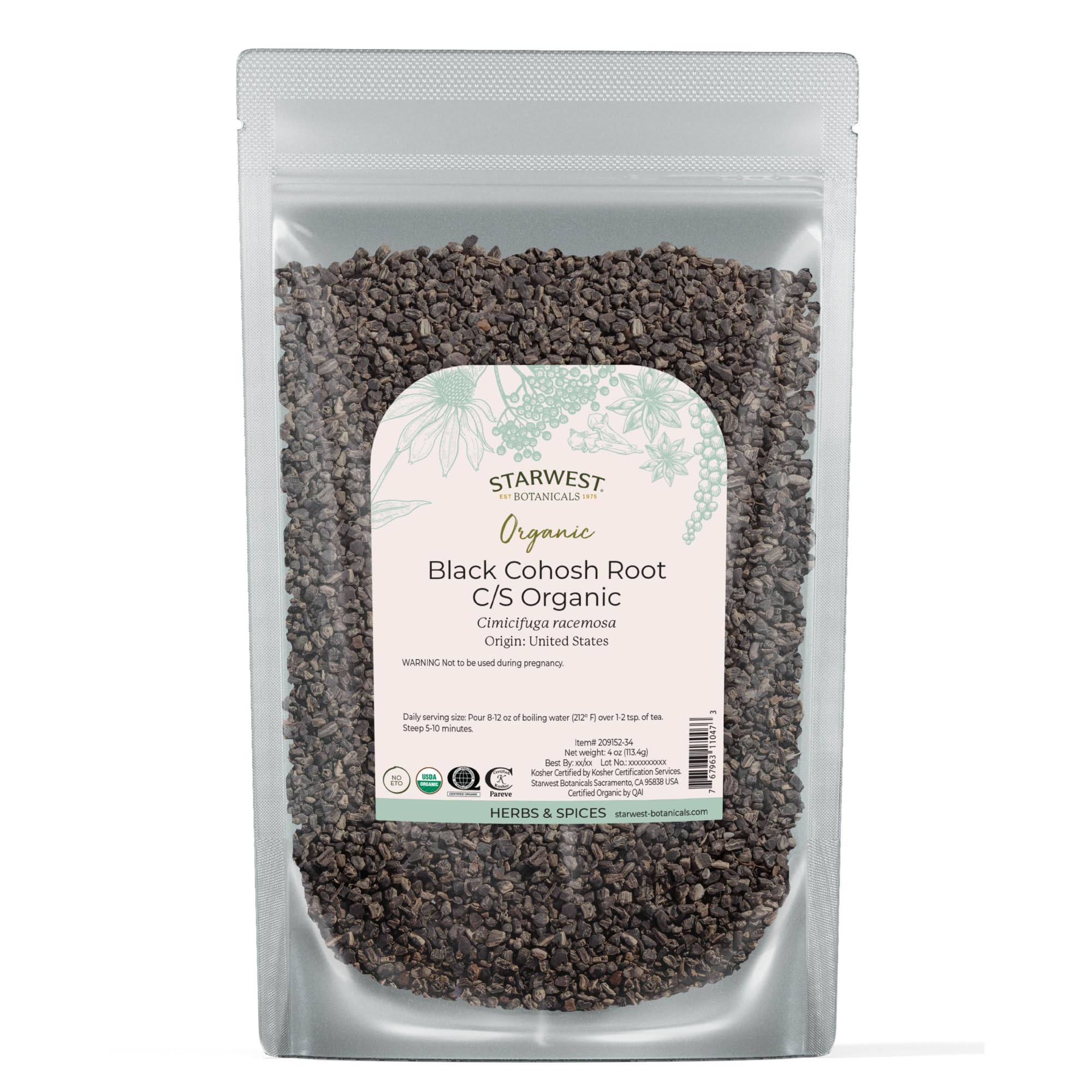 Starwest Botanicals Black Cohosh Root 113g front view