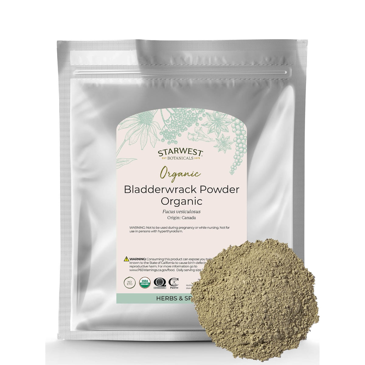 Starwest Botanicals Bladderwrack Powder 454g front view