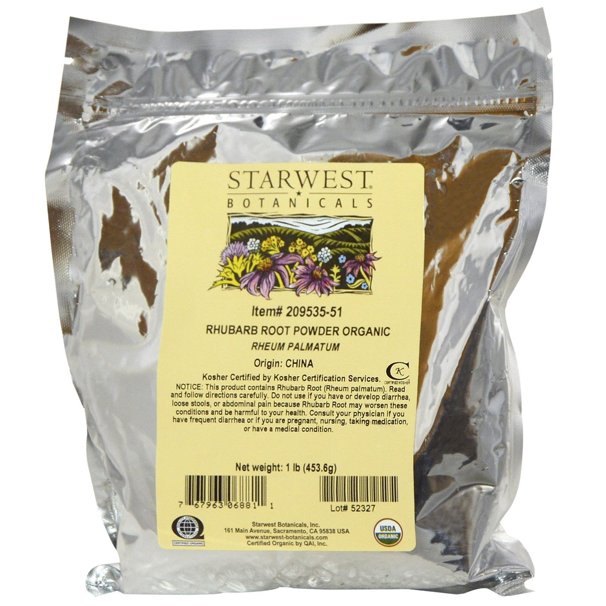 Starwest Botanicals Blended Vitamin & Mineral Supplement 1 Pound package front view