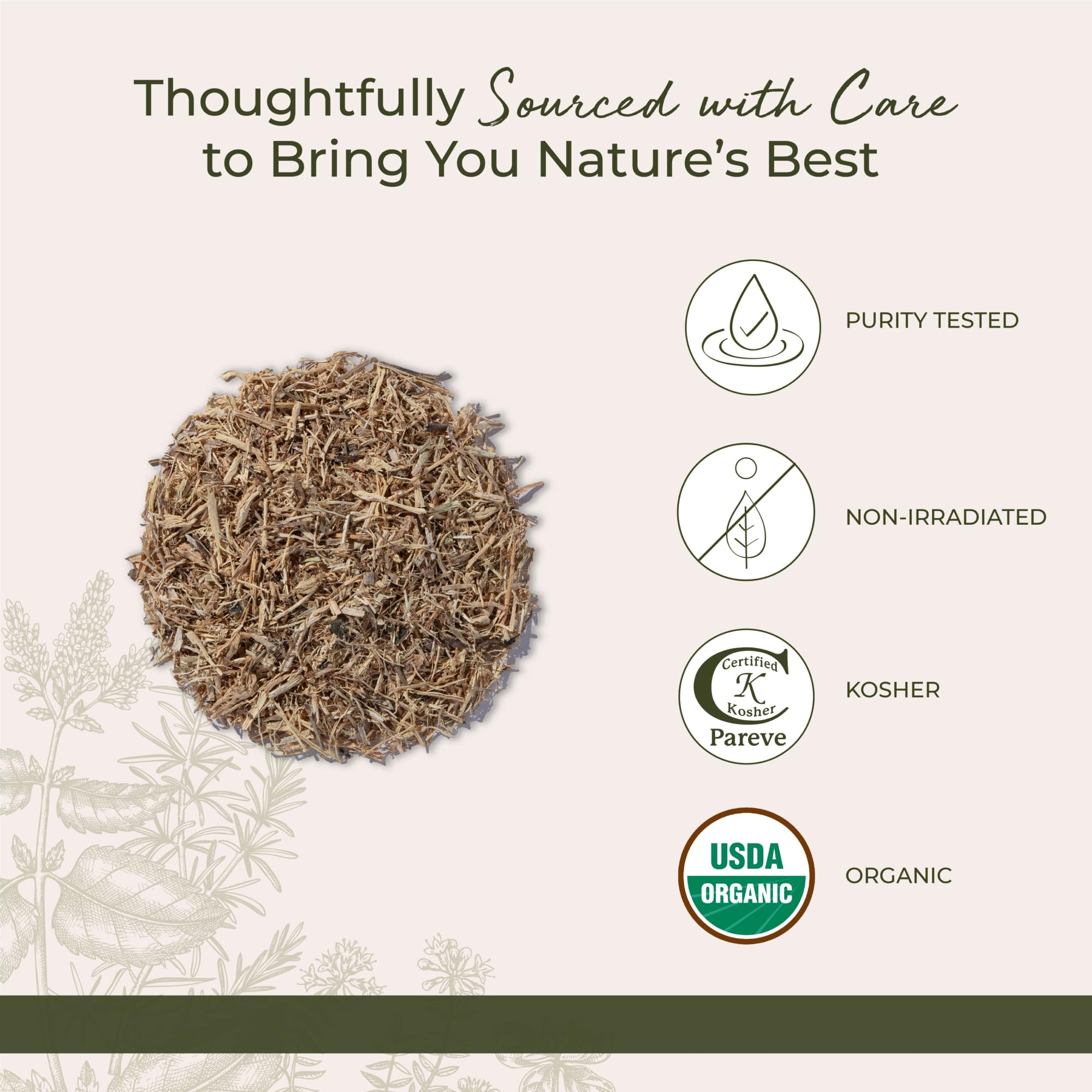 Starwest Botanicals Dried Stinging Nettle Root 454g in a bowl