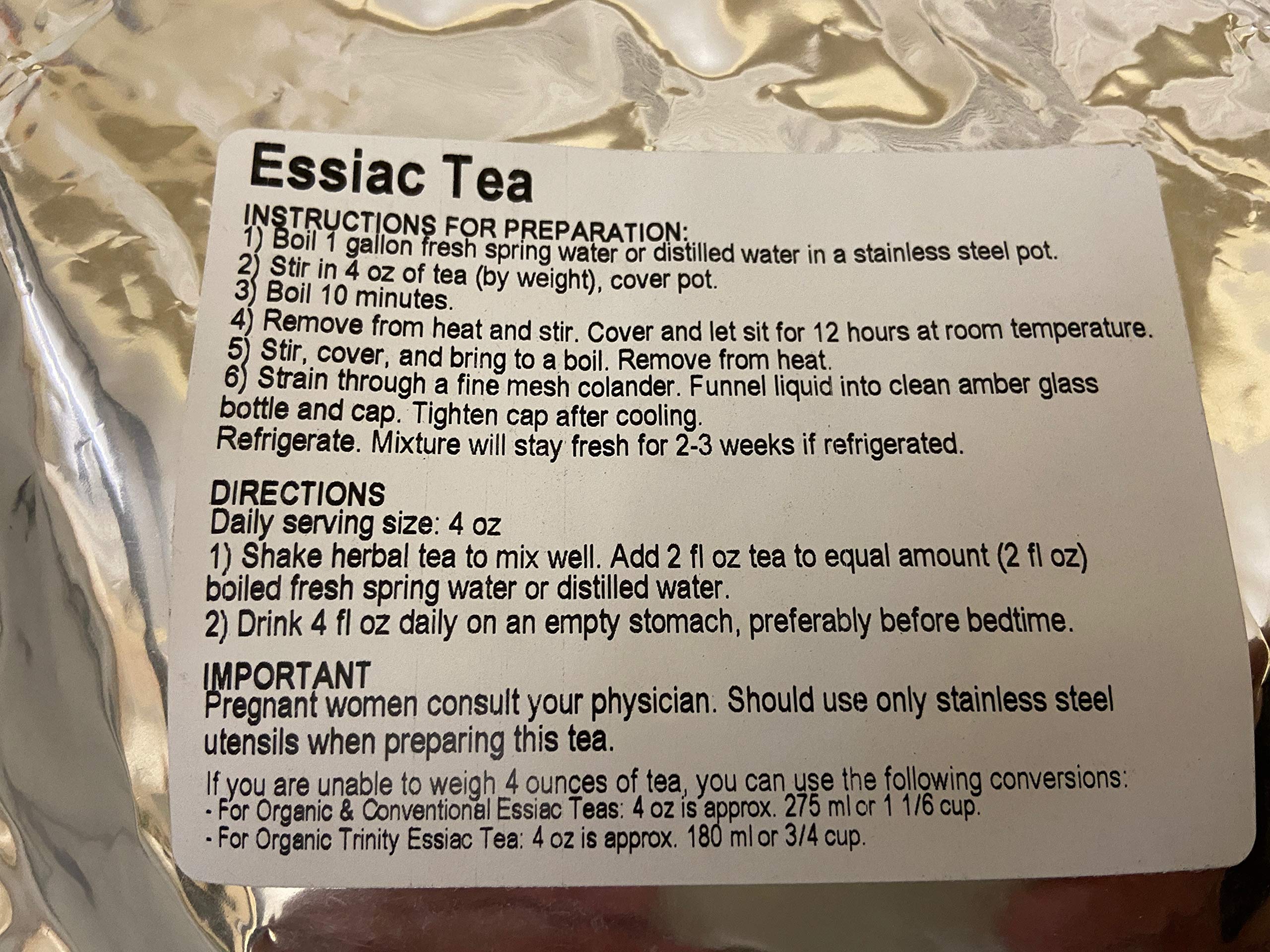 Starwest Botanicals Essiac Tea 454g close-up of the resealable bag