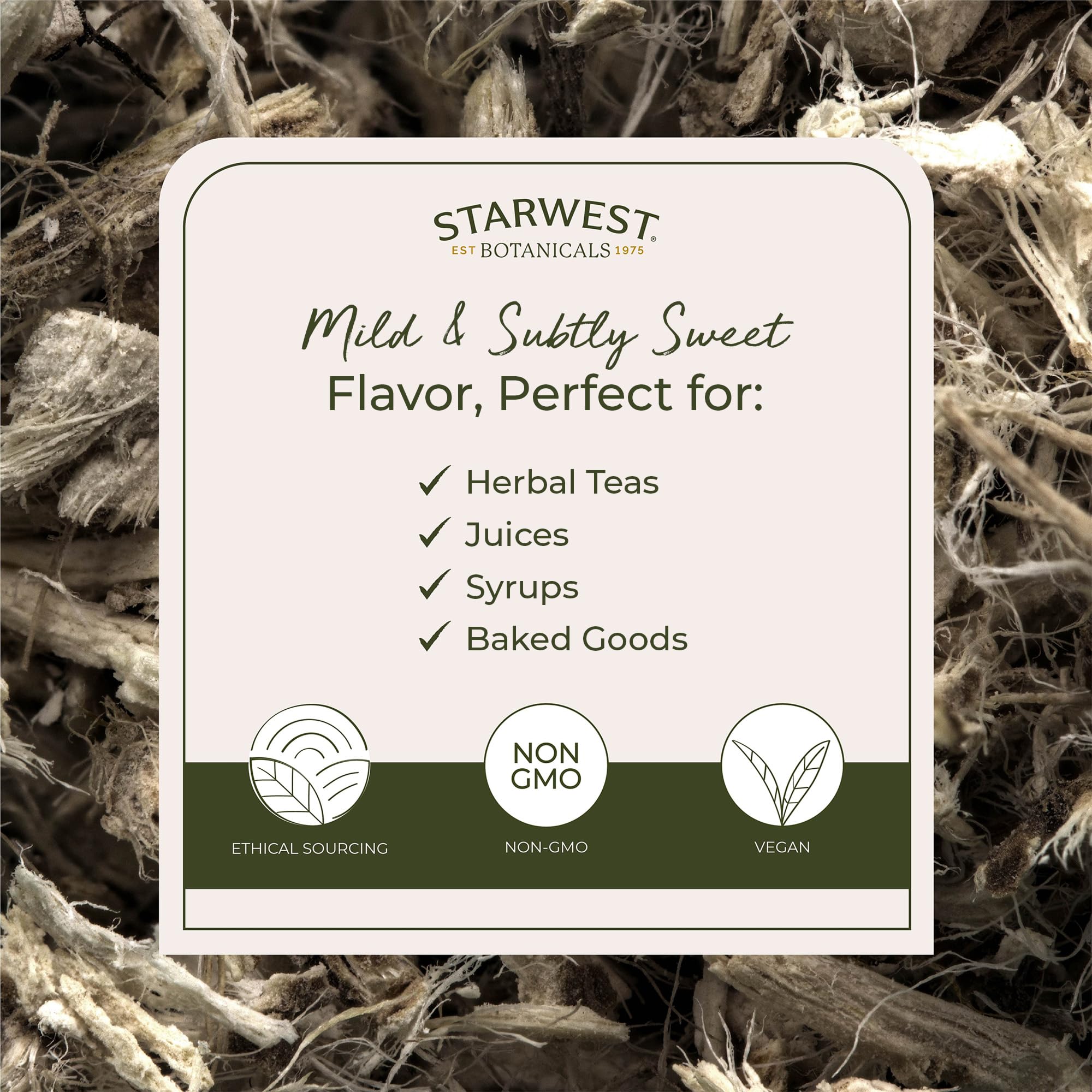 Starwest Botanicals Marshmallow Root cut and sifted texture