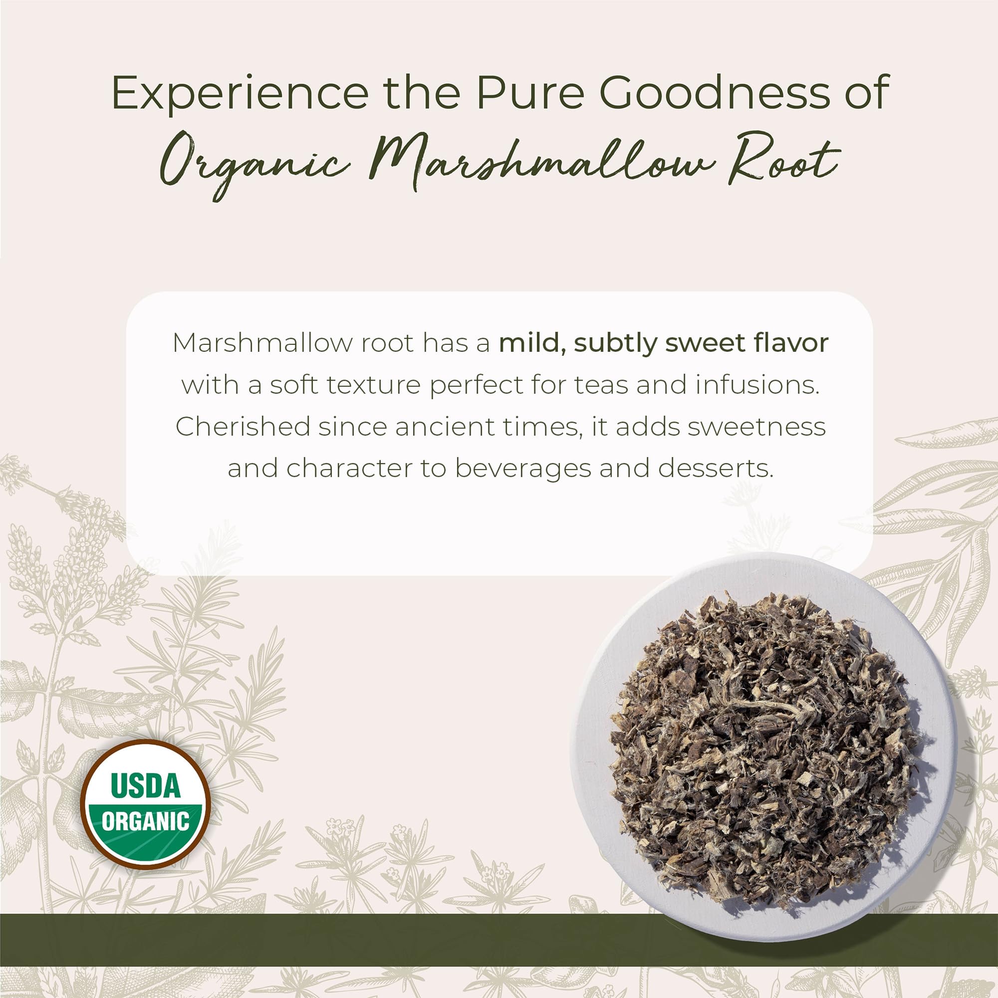 Starwest Botanicals Marshmallow Root packaging side view