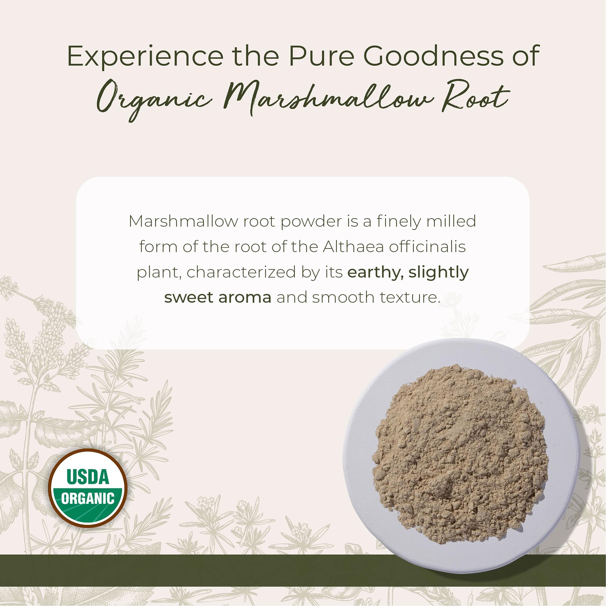 Starwest Botanicals Marshmallow Root Powder packaging side view