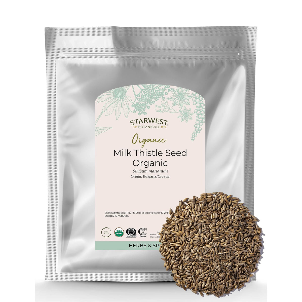 Starwest Botanicals Milk Thistle Seed 431g front view