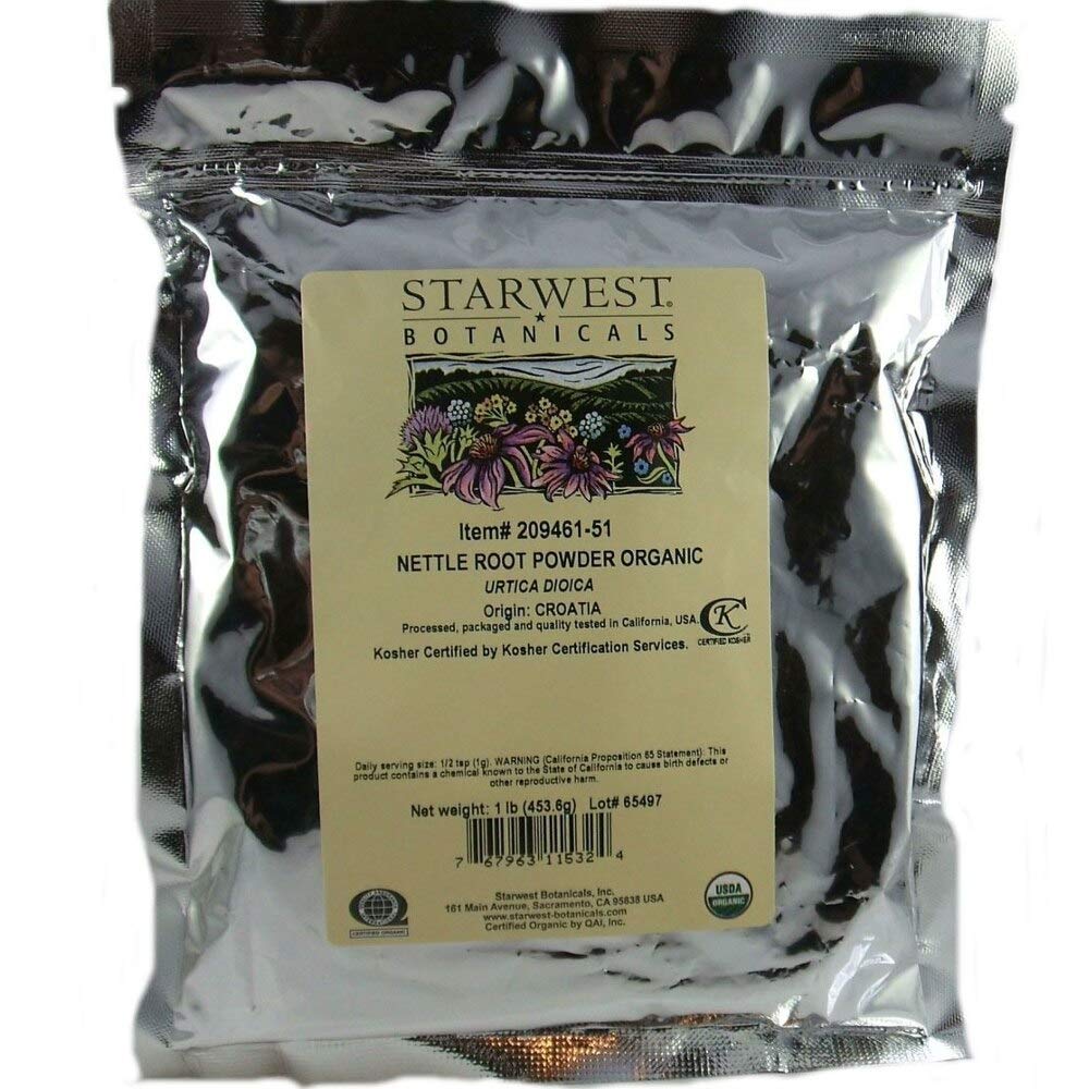 Starwest Botanicals Nettle Root Powder 499g packaging details